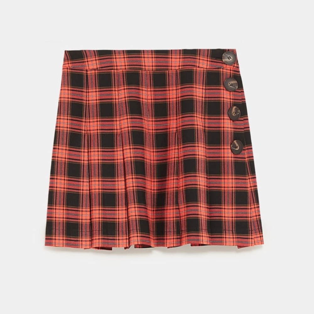 Zara plaid mini skirt